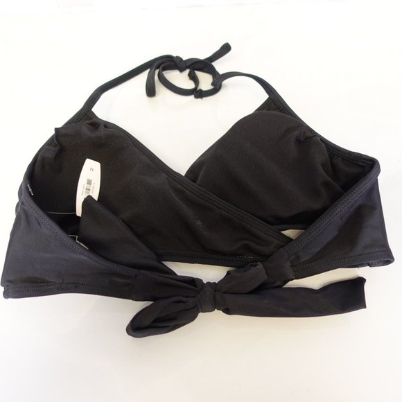 Adore Me‎ Bikini Bra Size Medim Black Swim Unpadded Lingerie Halter Triangle Tie - Picture 8 of 10
